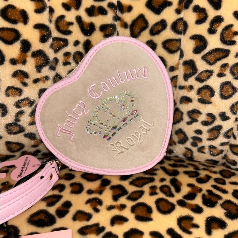 Juicy Couture Heart Wristlet with Pink Trim